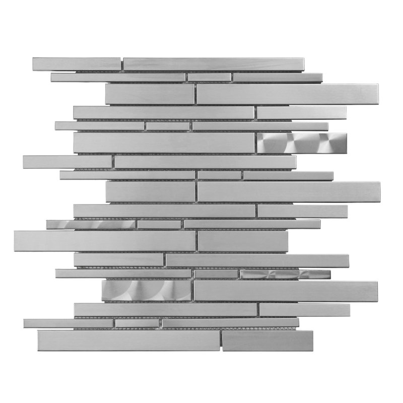 Industrial Stainless Steel Swirl Linear Mosaic Sheet Tile By Modket