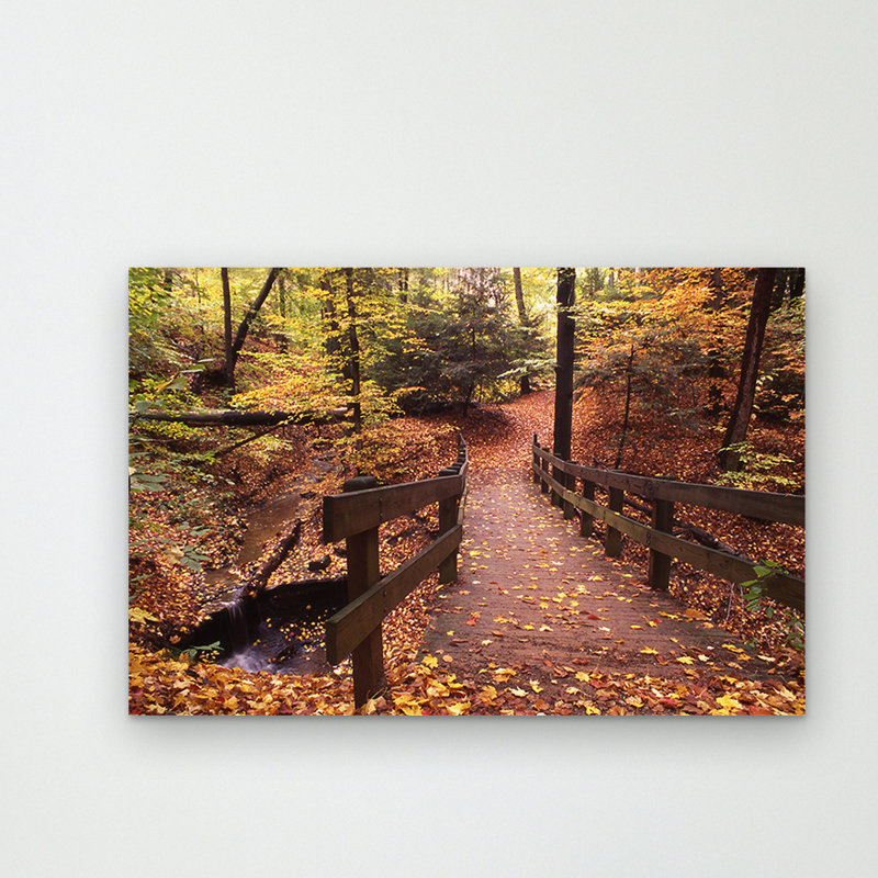 «Autumn Bridge», reproduction de photo sur toile, H 16 po x l 24 po x P 2 po, Toile tendue