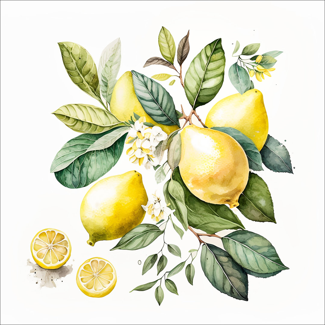 Lemons I – Druck ohne Rahmen auf Floatglas