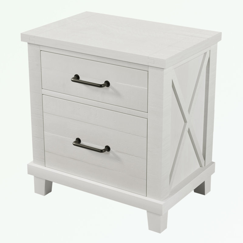 Duma Dejuan Solid Wood Nightstand, White