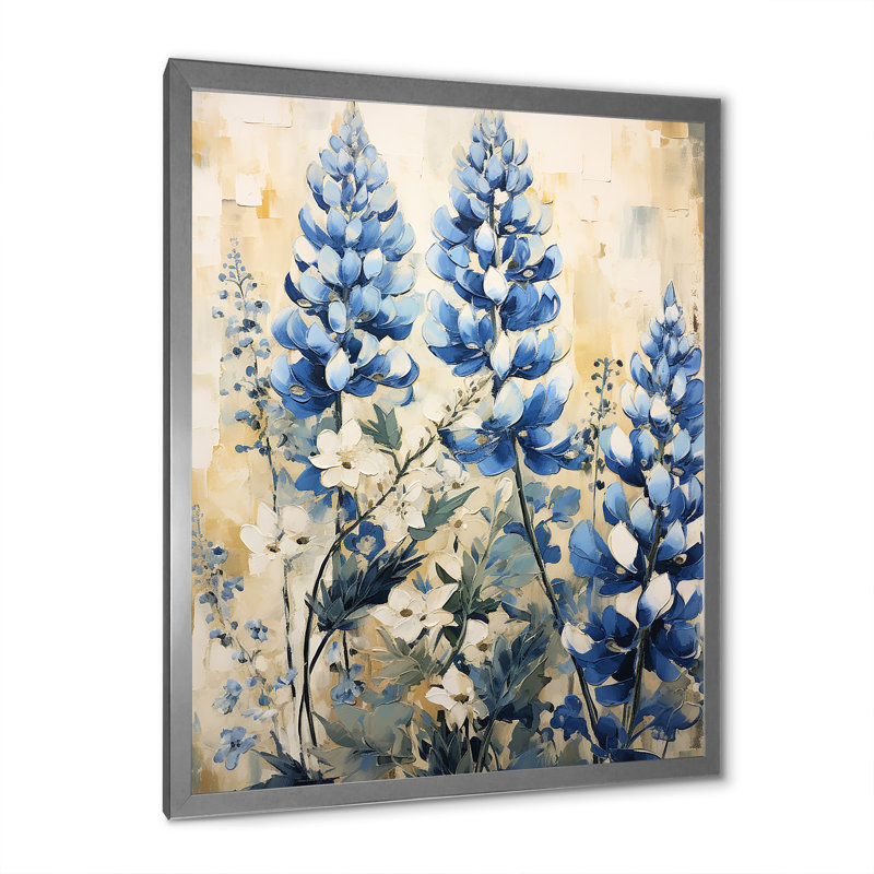 Blue Bonnets Tranquility III, reproduction d'art sur toile, Argent, H 40 po x l 30 po x P 1,5 po