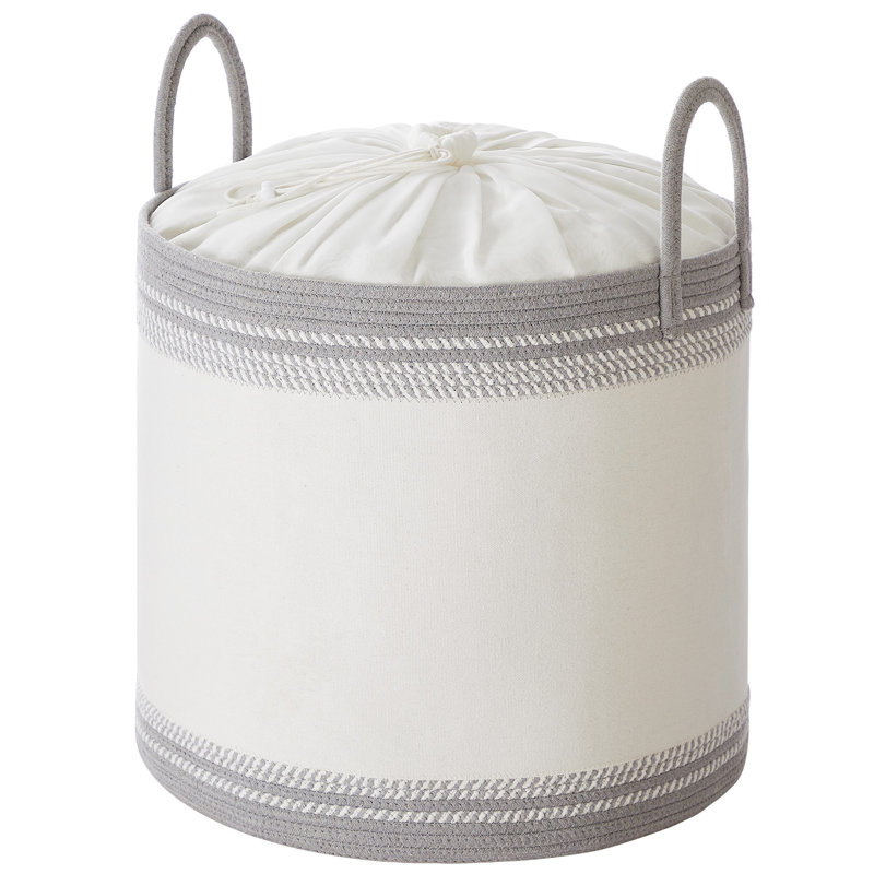 Laundry Bag With Lid, 18.1" H x 19.7" W x 19.7" D, Gray