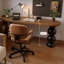Bureau en bois massif brun et noir demi-cercle-1798095563