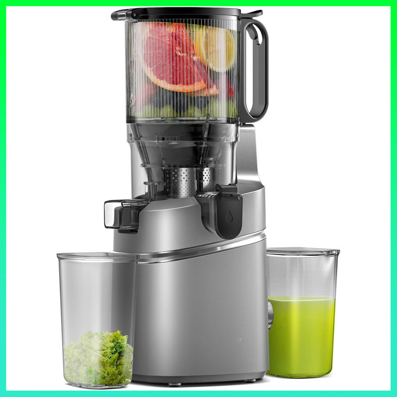 Self-Feeding Cold Press Juicer For Whole Fruits & Vegetables - High Yield Juice Extractor With Large Auger, Triple Strainer System - Easy To Clean, Efficient Juicing