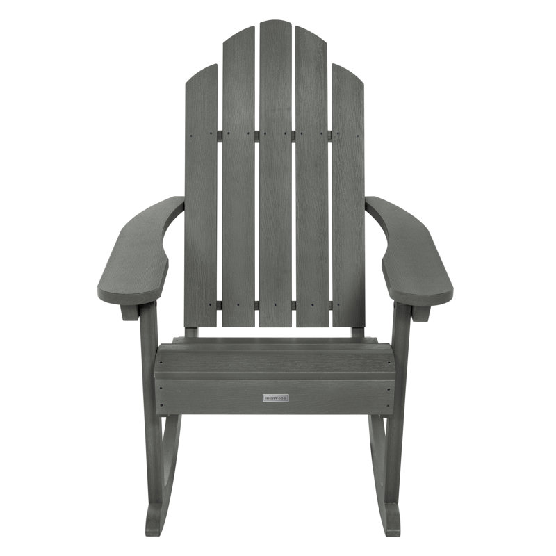 Chaise berçante d'extérieur en plastique Anette, Teck côtier