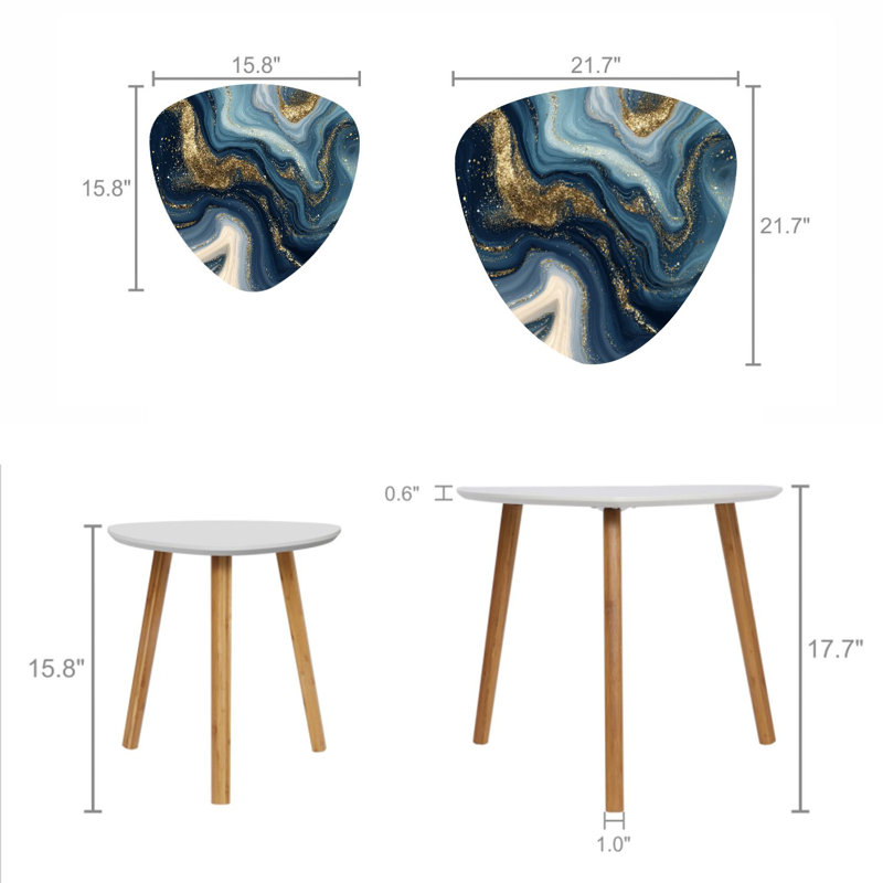 Ensemble de 2 tables basses gigognes Triangle