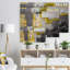 Art abstrait sur toile abstraite, impression moderne flou jaune et gris - Abstrait flou gris et jaune-35462811-33825961