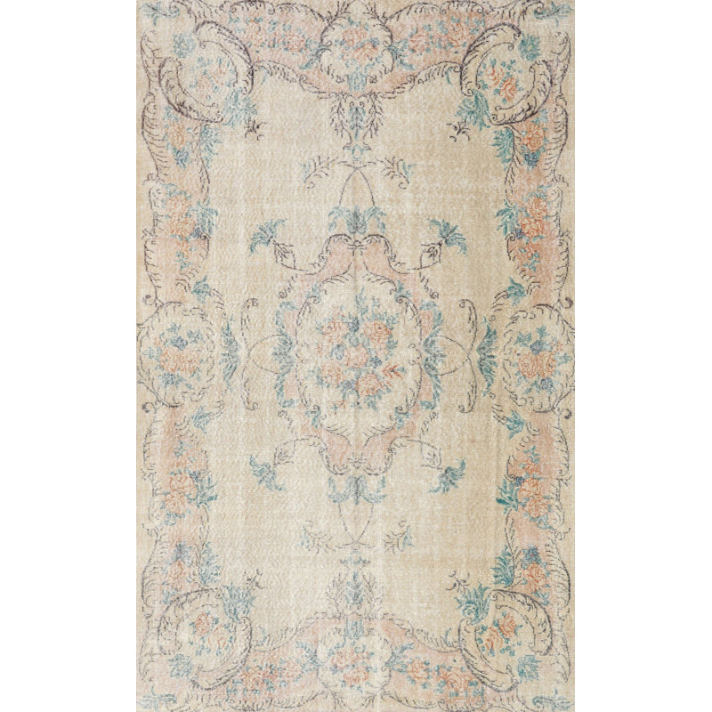 Tapis beige/gris traditionnel Packard, Rectangle 5 pi x 7 pi