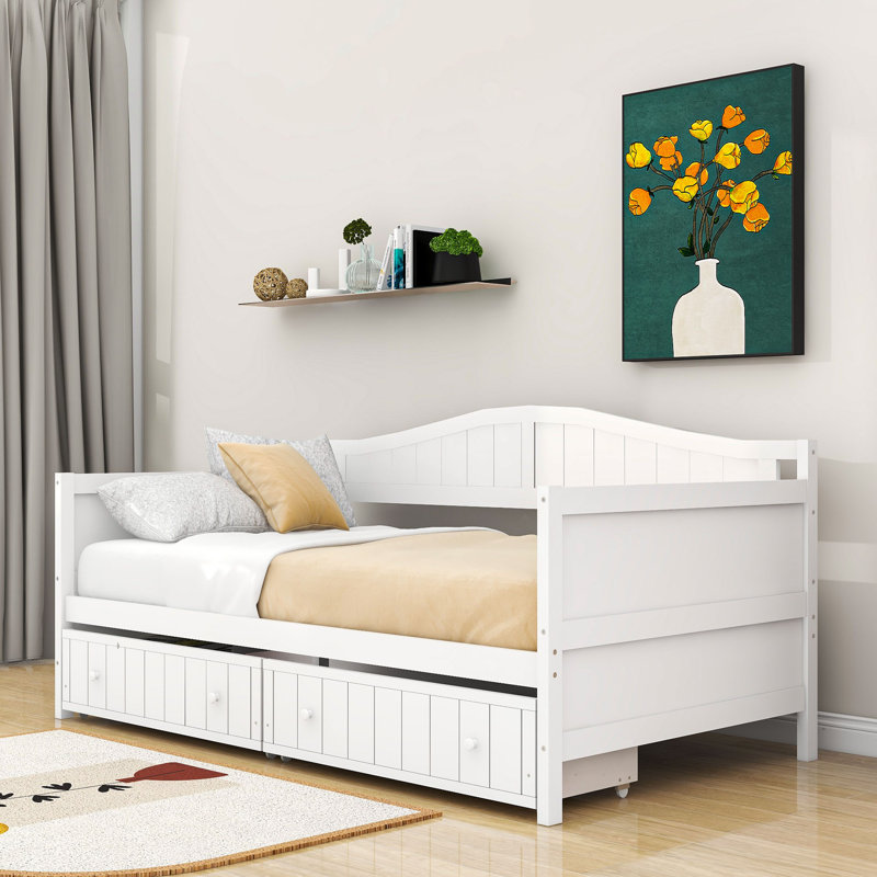 Twin Size Daybed with 2 Drawers, White