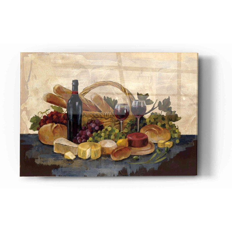 «Tuscan Evening Wine» par Silvia Vassileva, art mural en verre acrylique, H 12 po x l 16 po x P 0,12 po