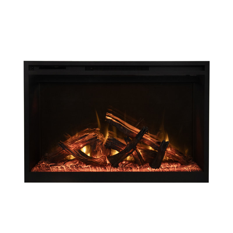 Amantii RusticStone Electric Fireplace – Built-In, Flush-Mount Insert, wifi enabled, mirrored back