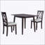 Foldable Dining Table Set for Small Spaces, 5-Piece Extendable Set with Drop Leaf and Upholstered Chairs, Farmhouse Style-1546660719-1546660707
