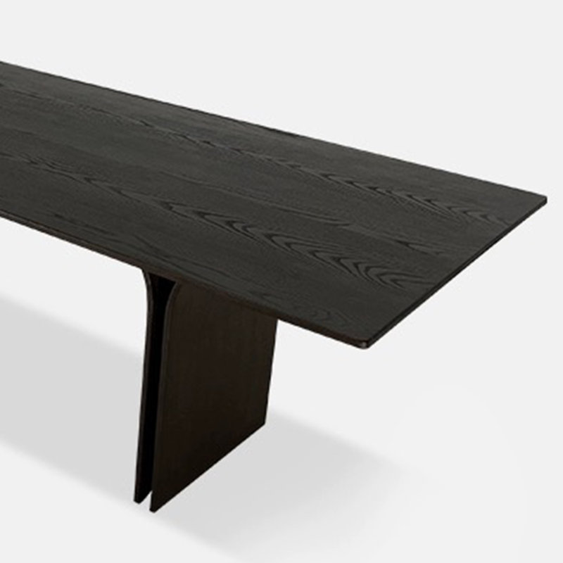 Bureau rectangulaire minimaliste en bois massif pour la maison US, H 29,53 po x l 86,61 po x P 39,37 po, Noir