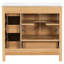 Meuble-lavabo de 36 po en bois avec fonction de fermeture en douceur, tablette réglable, poignées dorées et lavabo en céramique facile à nettoyer pour les salles de bain modernes