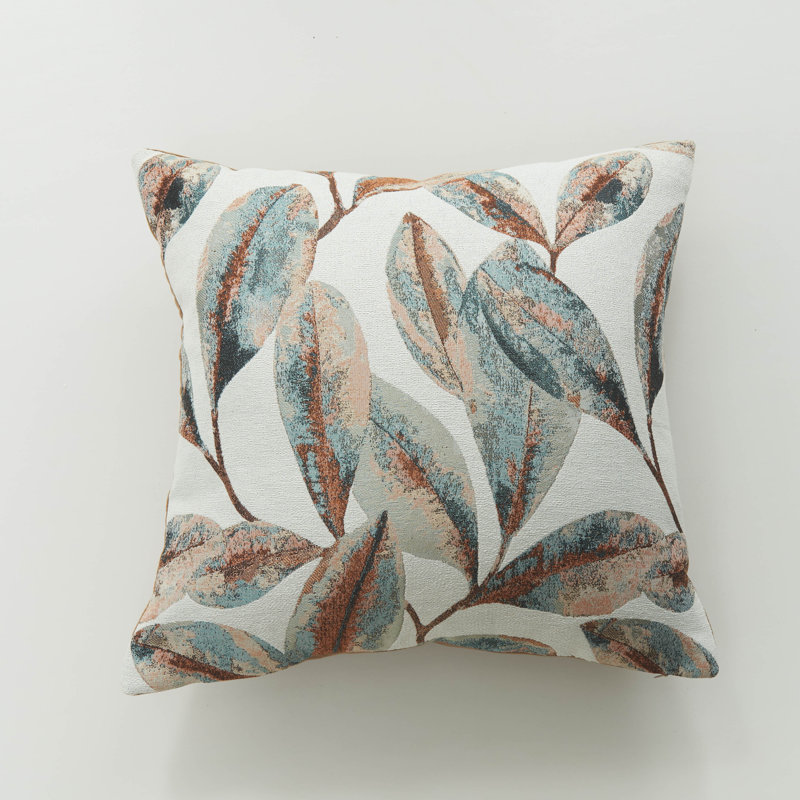 Floral Pillow Cover, Copper/Blue
