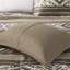 Très grand / très grand lit, 5 pièces, brun, rayure à chevrons, coussins décoratifs, pièce à chevrons,-128603858