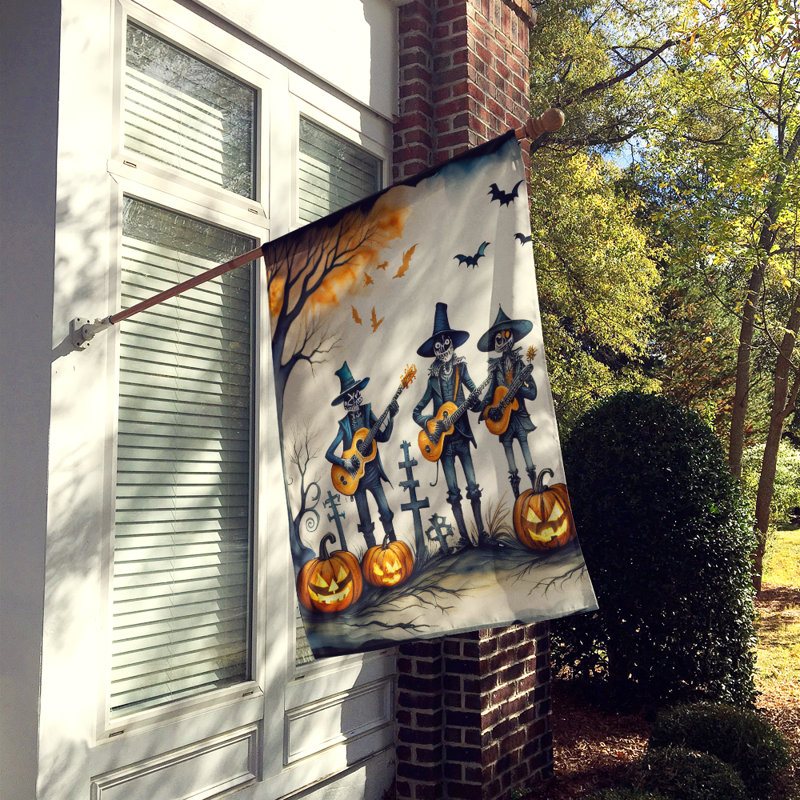 Drapeau de maison d'Halloween mariachis squelette
