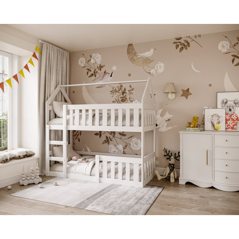 Clough 80 x 190cm Standard Bunk Bed, White