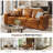 Modern Sofa for Living Room, 3 Seater Couch with Deep Seats, Upholstered Couches with Thickened Cushions-Brown-911440298-911440303