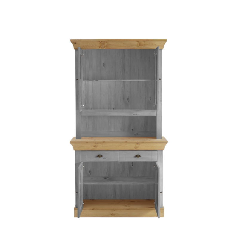 Kelly Display Cabinet, Grey/Leach-coloured