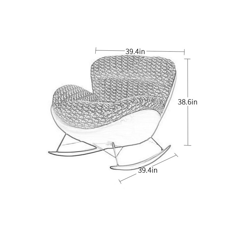 Mignonne chaise berçante, Brun, Brun