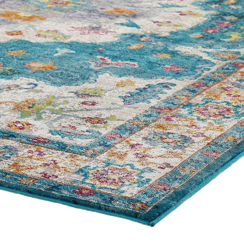 Tapis à motif floral vieilli 5 x 8 Succès Anisah par Modway