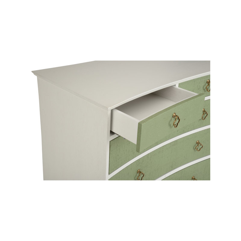 Maxwell 5 - Drawer Dresser, White/Green