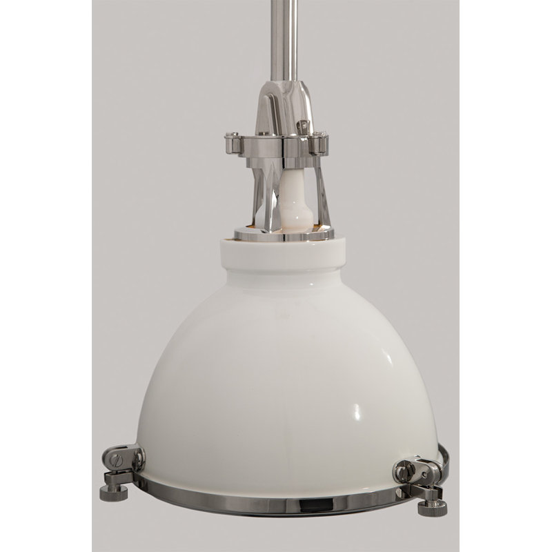 Massena 1 - Light Single Pendant, White Polished Nickel