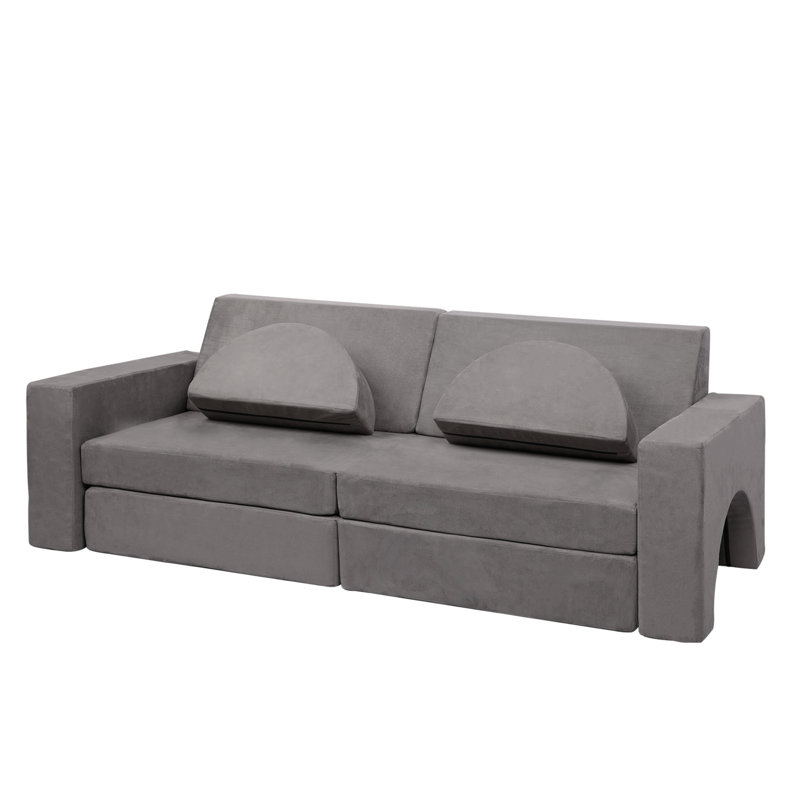 Modular Sectional Sofa for Kids 8-Piece, Gray