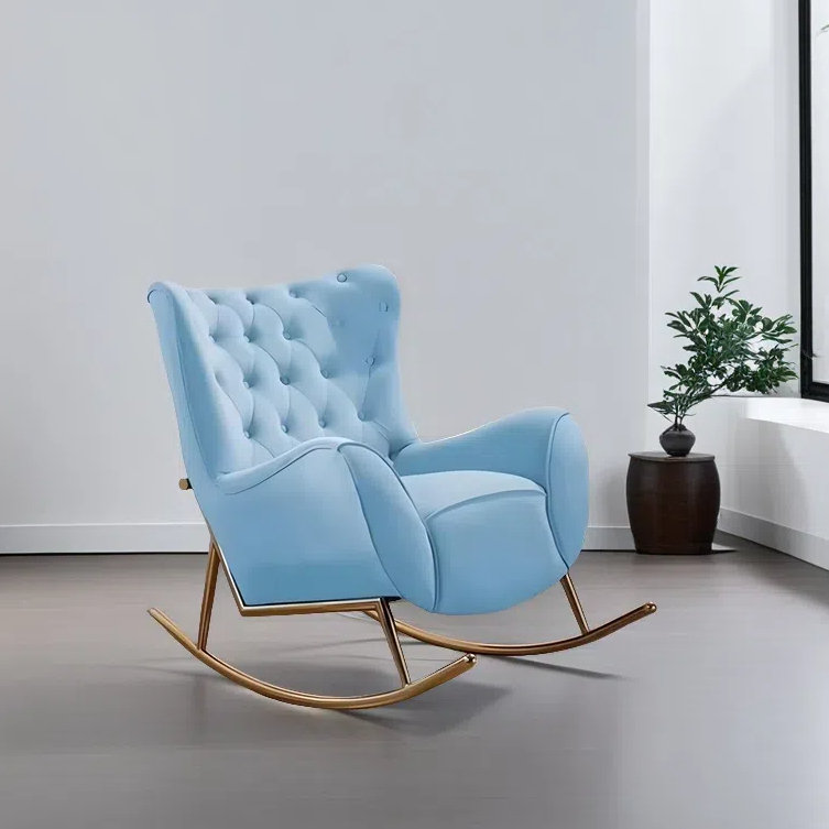 Elegant leisure simple lazy home rocking chair, Azure