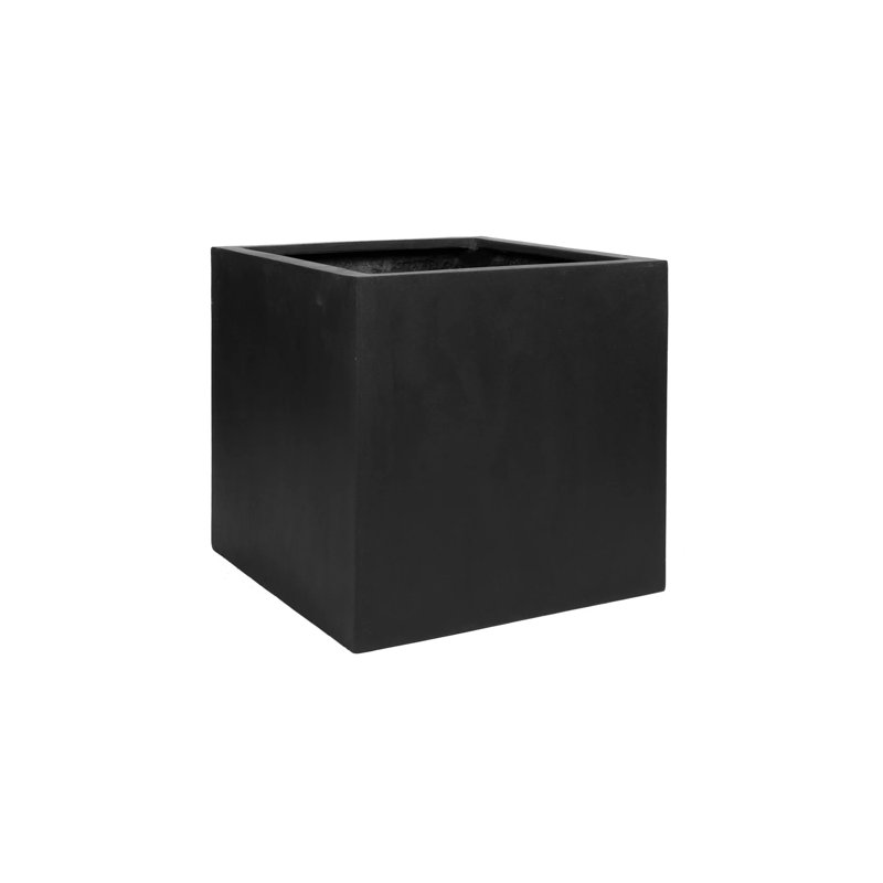 Pot de fleurs en fibre de pierre Eastvale, Noir, H 16 po x l 16 po x P 16 po