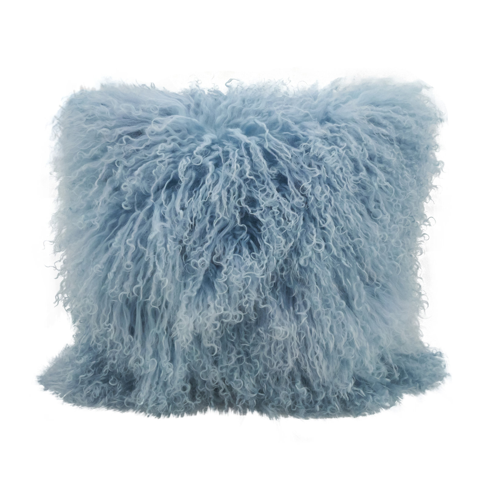 Iyana Wool Throw Pillow, Square 20", Ice Blue