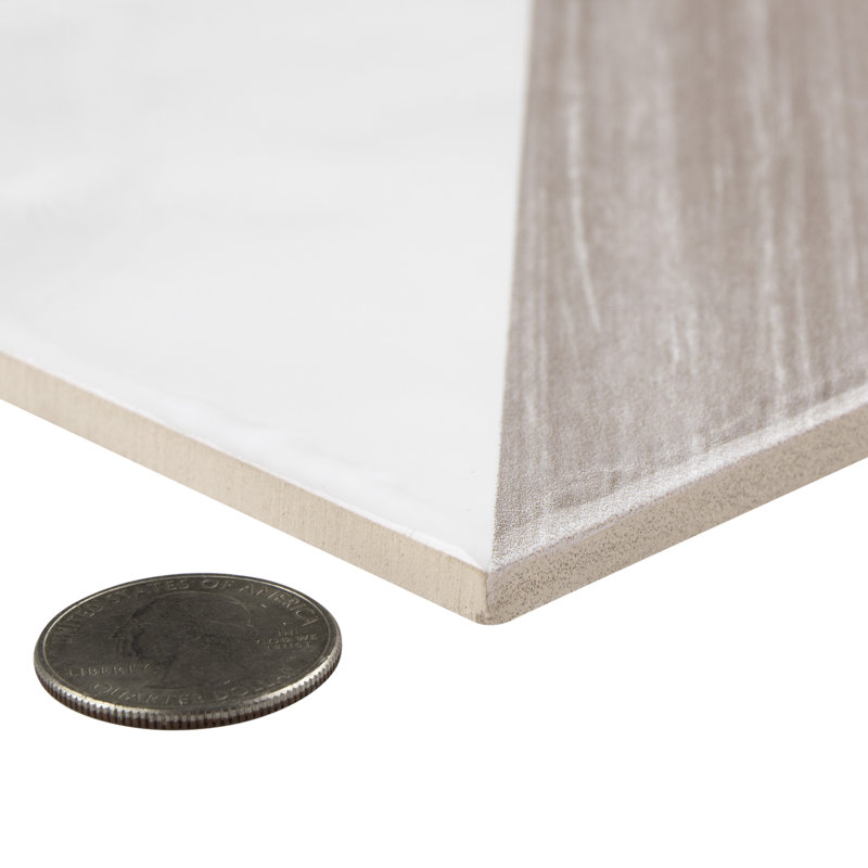 Carreau de céramique à motif triangulaire 6 po x 6 po, Taupe