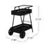 Chariot-bar à cadre en fer de style industriel moderne avec roues lisses et porte-bouteilles - l 27,25 po x P 17,1 po H 31,75 po
