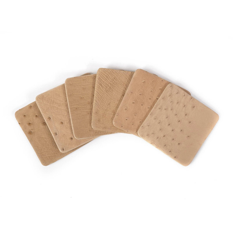 Leather Coasters, Cream