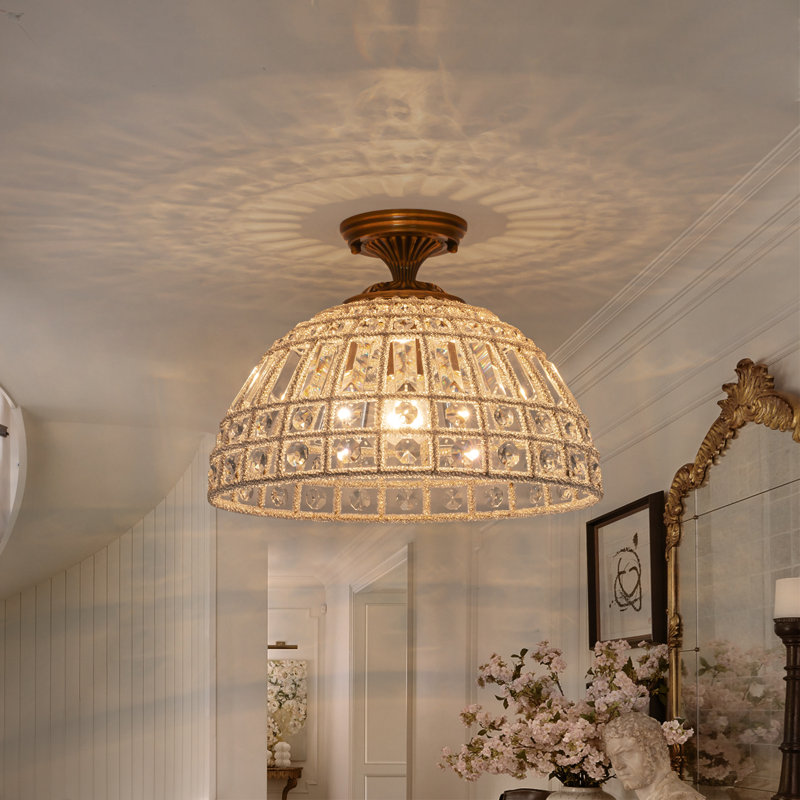 Plafonnier semi-encastré en cristal 1 lumière Ennu