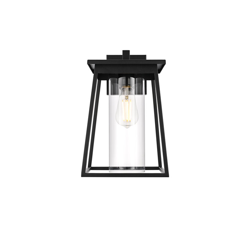 Lambert Outdoor Wall sconce in Black, 14" H x 8.5" W x 9.5" D
