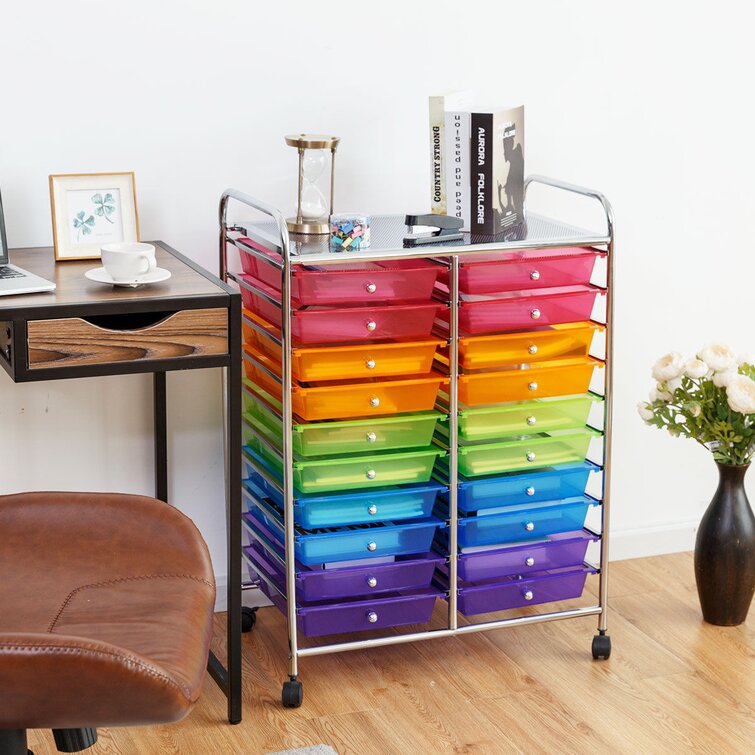 20 Drawers Rolling Storage Cart Studio Organizer - Costway