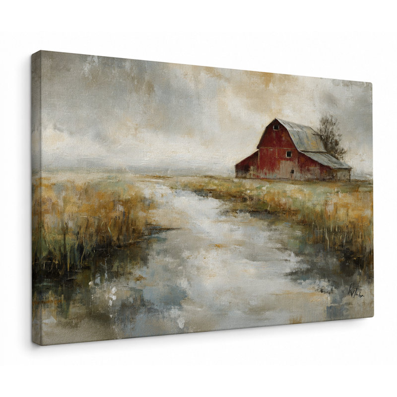 «Quiet Return - Farmhouse Meadow Path», art mural sur toile tendue, 30"H x 40"W x 1.5"D