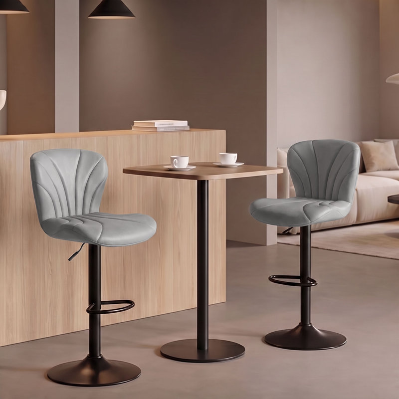 Tabourets de bar pivotants réglables, chaises de comptoir modernes en cuir synthétique avec dossier et repose-pieds pour îlot de cuisine