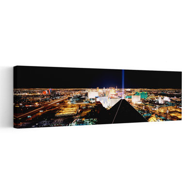 High Angle View Of A City From Mandalay Bay Resort And Casino Las Vegas Clark County Nevada USA by Hendrik Holler - Wrapped Canvas Panoramic Print