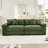  Oversized Cloud Modular Sectional Couch,Corduroy Fabric Extra-Wide Armrests Throw Pillows Ergonomic Design High Resilience Cushion Easy Assembly,For Living Rooms Bedrooms,Green-1591049070