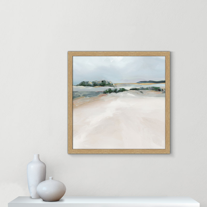 Sentier chatoyant - Peinture sur papier encadrée, H 28,5 po x l 28,5 po x P 1,12 po, Encadré naturel