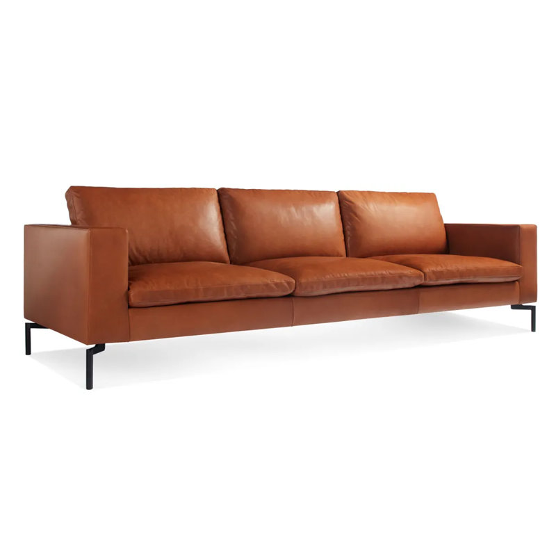 New Standard Sofa, Toffee Genuine Leather, 32" H x 104" W x 35" D