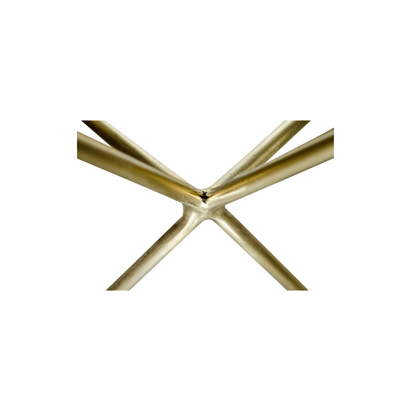 Marble End Table, White/Gold