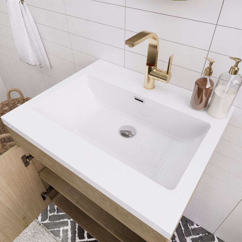 Ensemble de meuble-lavabo simple 24 po Tojuana, Chêne blanc