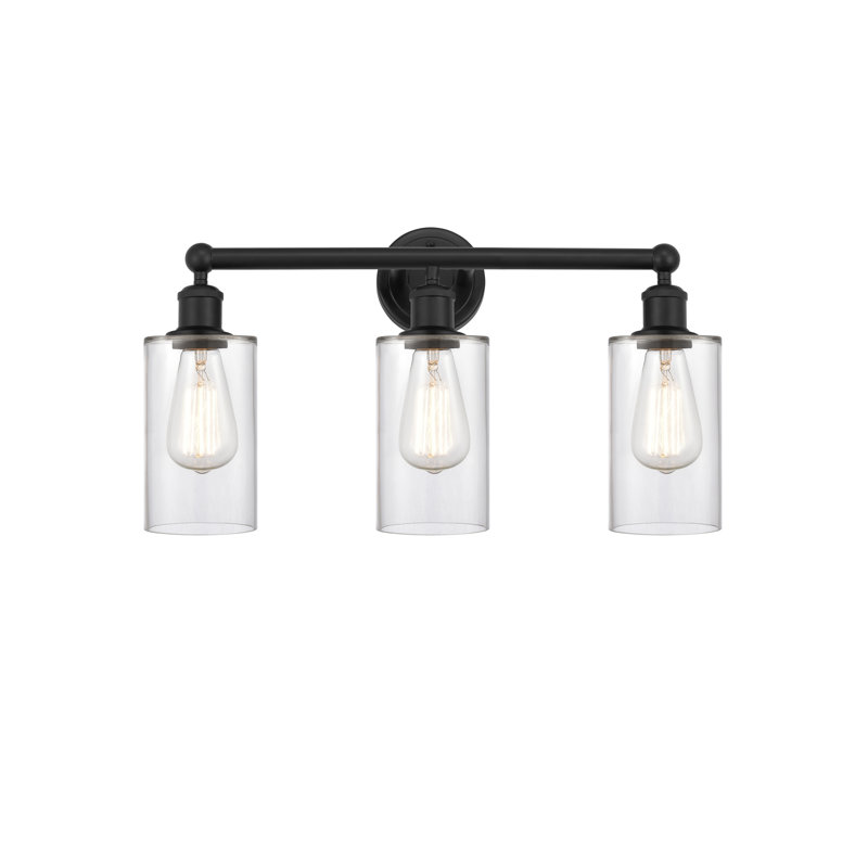 Caldello 3 - Light Dimmable Vanity Light, Matte Black, Clear