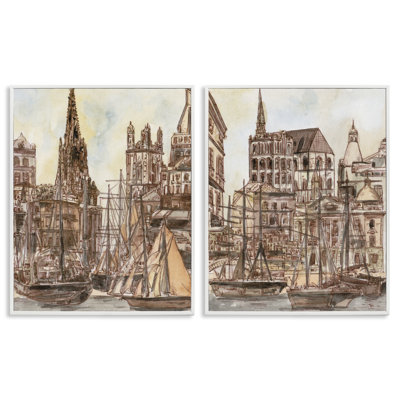 Salted Remnants Pier 2pc Framed Giclee Set, design by Melissa Wang
