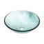 Lavabo vasque hypnotique artistique pour salle de bain avec bonde escamotable, verre trempé, garniture noire, 5,76 pouces de hauteur, cuve pratique en verre idéale pour la maison, 16,5 de large
