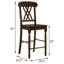 Tabourets à hauteur de comptoir en noyer (2) - dossier croisé pour la salle à manger, siège arrondi avec mousse, pieds en bois, chaises rectangulaires et attrayantes de 2 pièces, attrayant et repose-pieds
